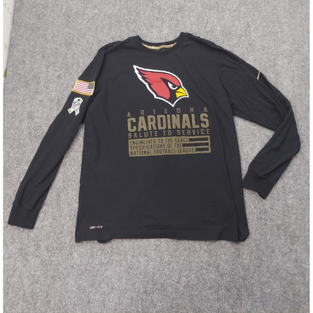 Arizona Cardinals Salute to Service NIKE Tee Shirt Men XL Black Dri Fit Onfield - Picture 1 of 12
